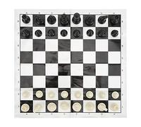 Generic Piezas de Ajedrez, Ajedrez Set Internacional de Juego de Estándar Set de Plástico 32 Piezas de Medievales con Placa de