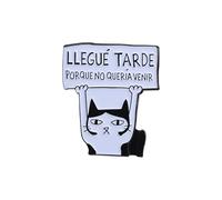 Generic Pin de solapa con temática de gatos sofisticados con diseños de aceite goteando, accesorio de contraste para suministros de fiesta, Size 2.9x2.5cm/1.14x0.98inch, Metal