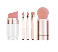 Generic Pincel Básico, Cabello Suave Labial 5 Mientras Tanto, 1 de Maquillaje de Cepillo de Maquillaje Viajes Cosméticos para Mujeres Electricidad para Mujeres (Oro rosa galvanizado)