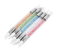 Generic Pincel para Decoración de Uñas, Pluma Suave para Tallar en Relieve para Salón de Casa, 5 uds., Verde, Blanco, Rosa y Azul