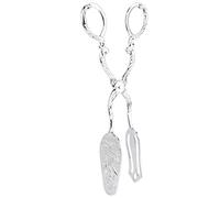 Generic Pinza para Alimentos Elegantes Pinzas de Pan de Aleación de Zinc para Servir en la Cocina de Buffet, Clamp/Holder de Comida Duradero para Ensalada de Barbacoa, 8,5x4,5 Pulgadas