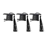 Generic Pinza para el Pelo con Gorro de Doctor, Bonitos Pasadores para el Pelo para Fiesta de Graduación, Horquillas para Solteros, 3 uds. (BLACK)