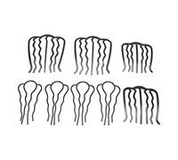 Generic Pinza para Horquilla para el Cabello, Peines Laterales Elegantes en Forma de U Vintage para Peinar Bricolaje, Revestimiento Negro de Metal, 8 Pinzas para Peine para el Cabello, Accesorios