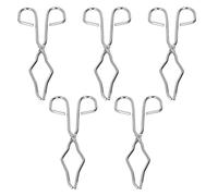 Generic Pinzas de Crisol de Acero Inoxidable Duraderas, 5 uds., para Fundición de Metales, Fusión de Oro, Mandíbulas Convexas Antideslizantes, para Laboratorio y Soldadura