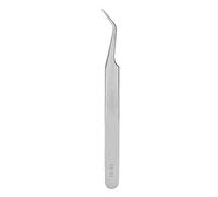 Generic Pinzas de Injerto de Pestañas de Acero Inoxidable, Herramienta Duradera Antialérgica para Recoger Pestañas Postizas para Salón Profesional, Uso Doméstico, Plateada, Recta, Curvada (Pinza