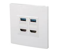 Generic Placa de Pared Ethernet con Interfaz Multimedia HD con USB3.0 y Telecomunicaciones de Datos Dúplex Completo, Velocidad de Transmisión 4K 60 HZ, Adecuada para Computadoras y Televisores,