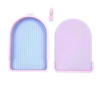 Generic Placa de perforación para pintura de diamantes, sin derrames de taladro, bandeja de clasificación de diamantes de imitación con tapón y cubierta, diseño de guía a rayas para organización de