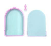 Generic Placa de perforación para pintura de diamantes, sin derrames de taladro, bandeja de clasificación de diamantes de imitación con tapón y cubierta, diseño de guía a rayas para organización de