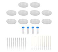 Generic Placas de Petri de 90 Mm con Tapas, Paquete de 6 Plástico Transparente para Experimentos Científicos, Laboratorios Escolares, Microbiología y Uso en el Aula (10 hisopos de algodón 10 placas