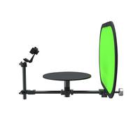 Generic Plataforma Giratoria de Fotografía Ajustable de 360°, Compatibilidad con Múltiples Dispositivos, Varilla Retráctil de Grado Industrial, Tamaño de Disco de 30x30 Cm, para Escenas en Vivo,