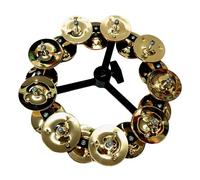 Generic Platillos de Tambor Hi Hat Pandereta Instrumento de Percusión de Acero Inoxidable Instrumentos de Percusión para Conjunto de Conciertos, Doble Oro