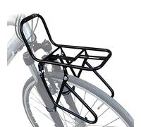 Generic Portaequipajes Delantero Universal de 25 X 15 X 15 Cm, Soporte de Acero de Alta Resistencia, Instalación Gratuita, Estante para Equipaje Negro para Ciclismo, Desplazamientos, Viajes (Black)