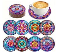 Generic Posavasos para Pintura de Diamantes, 8 Unidades de Posavasos para Adultos con Pintura de Diamantes 5D,Tazas de Pintura de DiamantesManualidades, Arte, Mandalas, DIY