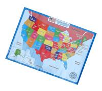 Generic Póster Educativo Mapa de Estados Unidos Edad Preescolar, Resistente al Desgaste, Tamaño Hoja Única, Carteles de Aprendizaje Cognitivo para Aulas, Guarderías y Varios estilos