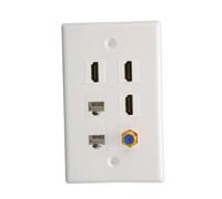 Generic PRÁCTICA Placa de Pared con Interfaz Multimedia HD, 6 Puertos, TV F Head CAT6, Placa de Pared AV de Red para Entusiastas del Cine en Casa