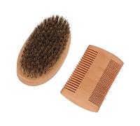 Generic Práctico Kit de Peine de Madera para el Cuidado de la Barba para Hombres, Modelado, Recorte, Cuidado de la Barba para Viajes en Casa, 1 Cepillo para, 1 Peine de Doble Cara, Bolsa de