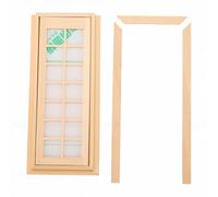 Generic Puerta de Casa de Muñecas de Madera en Miniatura a Escala 1:12, sin Pintar, para Personalizar, 1 Puerta con Tiras (14 de Rejilla)