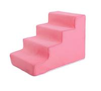 Generic Puppy Steps Rampa para Mascotas Escalera para Perros Pequeños Pet Steps Peldaños Equilibrados Material de Esponja Adaptada para Casa Sofá Viaje, Rosa 4 Pasos