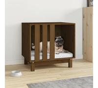 Generic qohoio - Casa para perros de madera maciza de pino, color marrón miel, 60 x 45 x 57 cm, corral para perros al aire libre con dosel, corral de jardín, valla, jaula de recinto