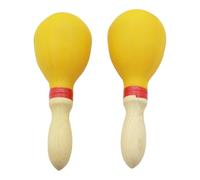 Generic Rathing de madera, baby baby shaker, 1 par de instrumentos musicales para bebés, accesorios de percusión (amarillo)