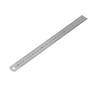 Generic Regla de Acero Inoxidable de 30 Cm, Herramienta de Medición Precisa y Duradera para Dibujar Suministros Escolares y de Oficina, 2 Unidades