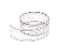 Generic Regla flexible de película de 60 cm, escala de 0,1 mm con ángulo R y líneas de ancho, plástico PET, reglas rectas plegables, herramienta de medición suave para fábrica, transparente