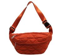 Generic Riñonera acolchada a la moda, correa ajustable, elegante riñonera de gran capacidad, bolsa cruzada con cierre de cremallera para otoño e invierno, Orange, 310x70x140mm/12.2x2.76x5.51inch, moda