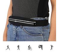 Generic Riñonera para Correr, Bolsa Resistente Al Sudor para Correr, Fitness, Senderismo, Hebilla Ajustable para Al Aire, Maratón, Ciclismo, Fibra Negra 28 X 0,6 X 1,6 Pulgadas (Black)