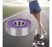 Generic Rodamientos para Patinete, Juego de 8 Uds de Hierro de Titanio de Baja Fricción de Primera Calidad para Patinetas, Patinaje en Línea (Funda violeta ABEC-9)