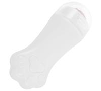 Generic Rodillo de Masaje Facial en Forma de Pata de Gato Cuentas de Piedra de Cuarzo Rosa Blanco, Herramienta Portátil para Cuidado Piel, Reducción de Hinchazón y Masaje para Mujeres