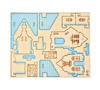 Generic Rompecabezas 3D de Villa de Madera, Juguete Educativo para Niños, Modelo de Construcción de Casas Seguro y Respetuoso con el Medio Ambiente para Niños Mayores de 6 Años, Juguete de