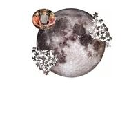 Generic Rompecabezas de Luna de 1000 Uds., Diseño de Luna Espacial Circular, Colores Brillantes, Rompecabezas de Papel de Corte Preciso para Adultos, Decoración del Hogar Familiar