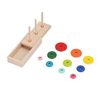 Generic Rompecabezas de Madera de 10 Anillos de la Torre de Hanoi, Juguete Educativo para Niños de 5 Años en Adelante (Gran Torre en Caja de Hanoi)