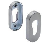 géneric Rosace de Porte APECS - en Acier Inoxydable Mat - pour Portes intérieures et extérieures - Cylindre profilé Ovale - Argent