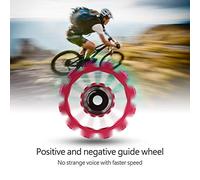 Generic Rueda Guía Trasera de Bicicleta de Cerámica Duradera, Diseño de Dientes Positivos y Negativos, Admite Tornillos de 4/5/6 Mm, Roja, 2,0 Pulgadas, Liviana para Ciclistas (rojo)