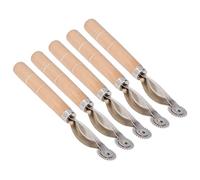 Generic Ruedas de Costura de Acero Inoxidable con de Madera Maciza, 5 uds., para Marcar y Alinear Agujeros en Tela, Papel, Cuero