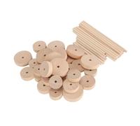Generic Ruedas de Madera en Blanco sin Terminar, Piezas de Madera Redondas sin Terminar de Primera Calidad, Simples, para Reemplazo de Modelo de Coche, 24 Palos, 30 Ruedas