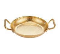 Generic Sartén Paellera Acero Inoxidable 20 Cm Doble Asa para Olla Caliente, Cocina Diaria y Preparación de Mariscos, Accesorio Hogar para Restaurante y Reunión Familiar