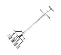 Generic Sembradora Manual de Jardín con Pedal, Doble Mango, Ergonómica, Formadora de Tubos, Base Uniforme, Herramienta de Hierro Adecuada para Plantar Hortali, 8 Hoyos, tal como se describe