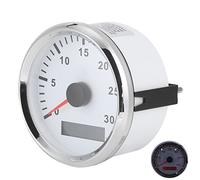 Generic Sensor Tacómetro para Barcos Resistente Al Agua de 85 Mm con Pantalla LCD, 3000 RPM para Vehículos Marinos, Acero Inoxidable, Esfera Negra (Cubierta plateada con esfera blanca.)
