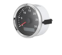 Generic Sensor Tacómetro para Barcos Resistente Al Agua de 85 Mm con Pantalla LCD, 3000 RPM para Vehículos Marinos, Acero Inoxidable, Esfera Negra (Cubierta plateada con esfera negra)