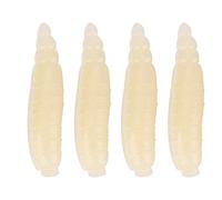 Generic Señuelo Suave de Larva de Gusano Artificial Que Brilla en la Oscuridad para la Pesca en Agua Dulce, 200 Uds., 17mm, Cebos de Pesca de Gusanos de PVC Amarillo