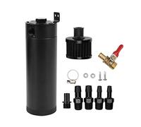 Generic Separador de Aceite de Aire del Motor del Tanque del Depósito de la Lata de Captura de Aceite Duradero Universal de 2 Puertos con Filtro de Ventilación para Gases Más Limpios que Regresan a la