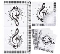 Generic Servilletas de Papel Cuadradas para Fiestas Notas Musicales, 40 Unidades, Diseño Decorativo para Cumpleaños y Eventos Temáticos, Toallas Desechables para Manos y Mesa