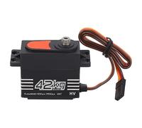 Generic Servo Digital sin Escobillas de Alto par de 42 Kg para 1/8 1/10 RC Crawler, Servo de Engranaje de Metal con Material Premium para Coche de Escalada, Aluminio, Negro, 4x2x4.28cm