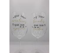 Generic Set de copas de vino de cristal, 58 cl, tulipán, transparente, reutilizable, para cualquier ocasión y Día de San Valentín