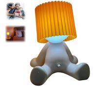 Generic Shy Boy - Lámpara de mesa recargable, diseño de hombre tímido, naranja, resina, mesa, LED, para exteriores