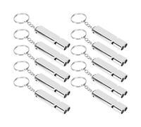 Generic Silbato de Supervivencia de Emergencia de Aleación de Aluminio de Alto Decibelio de Doble Tubo para Acampar, Caminar y Pescar (SILVER)