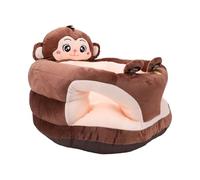 Generic Silla de bebé de Felpa para Aprender a Sentarse, Bonito Diseño con Respaldo para un Uso Cómodo en la Sala de Estar y el Hogar (mono marrón)
