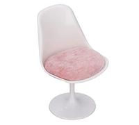 Generic Silla de Oficina Rosa Blanca de ABS para Casa de Muñecas 1:6, Resistente a los Arañazos, Accesorio Maravilloso para Casa de Muñecas (Sin Reposabrazos)